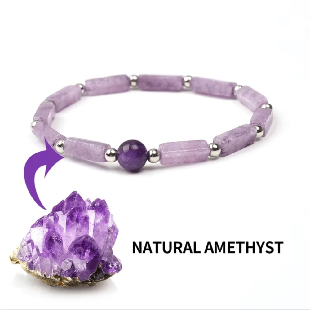 100% Natural Amethyst bracelet! BRAND NEW!!